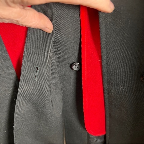 BURBERRY (Vintage Burberrys) 100% Wool Single Breasted Top Coat w/Red wool - Picture 4 of 14